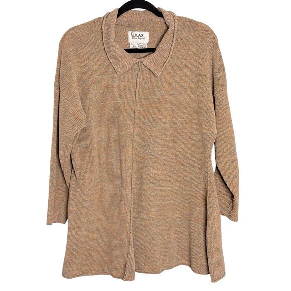 FLAX By Jeanne Engelhart Collared Women’s Tunic Sweater Size M/L 100% Cotton - Picture 1 of 4